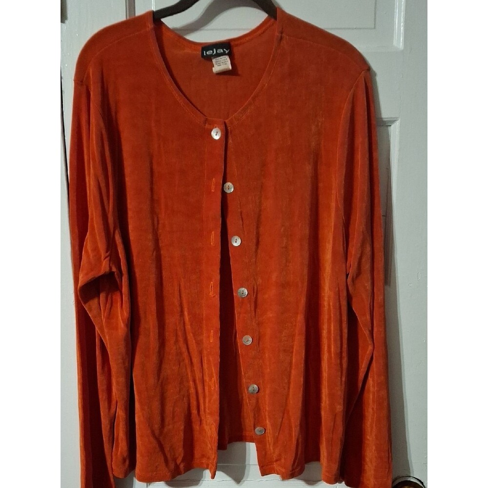 Lejay Orange Button-Front Women's Cardigan (Mis213)